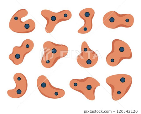 Climbing grips set. Climbing wall, climbing, bouldering, bouldering wall, boulder grips, climb, holders for climbers. Vector illustration. Climbing grips set. Climbing wall, climbing, bouldering, bouldering wall, boulder grips, climb, holders for climbers. Vector illustration. 120342120