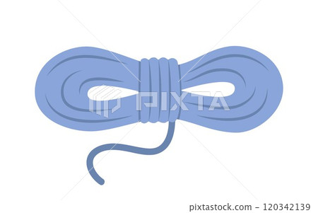 Climbing rope in flat design. Alpinism string for connection and knots. Vector illustration. Climbing rope in flat design. Alpinism string for connection and knots. Vector illustration. 120342139