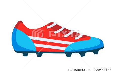 Soccer cleats. Soccer boots for player. Part of association football uniform. Vector illustration. Soccer cleats. Soccer boots for player. Part of association football uniform. Vector illustration. 120342178