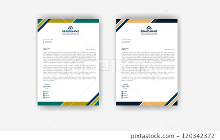 Modern corporate letterhead template design. Creative and Professional business letterhead design template. 120342372