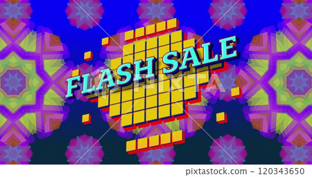 Image of flash sale text over colourful shapes 120343650