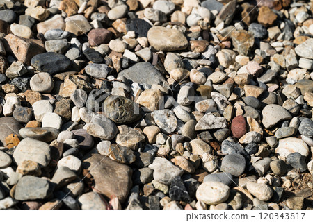 Various decorative stone shape  in garden, Stone texture background 120343817