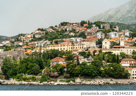 Bay of Kotor also known as the Boka views, popular Balkan coastline 120344223