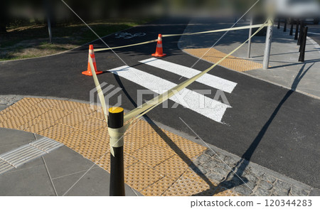 Road Cone, Construction Cone, Red Plastic Warning Sign, Road Witches' Hat, Channelizing Cone on Street Road Cone, Construction Cone, Red Plastic Warning Sign, Road Witches' Hat, Channelizing Cone on Street 120344283
