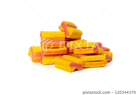 Chewing Gum Isolated, Fruit Bubble Gum Set, Pink Bubblegum on White Background 120344379