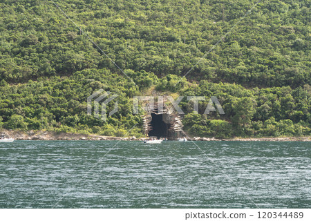 Bay of Kotor also known as the Boka views, popular Balkan coastline 120344489
