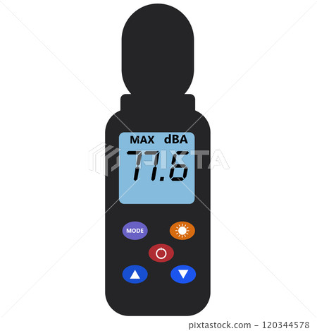 Sound level meter. Noise sound meter. Portable digital sound level meter. 120344578