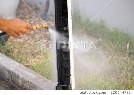 air conditioning cleaning service with water spray air conditioning cleaning service with water spray 120344781