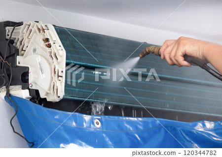 air conditioning cleaning service with water spray air conditioning cleaning service with water spray 120344782