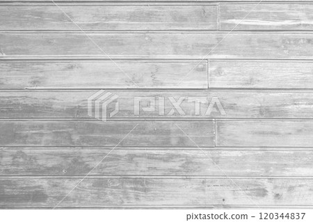 Old white wooden plank wall texture background 120344837