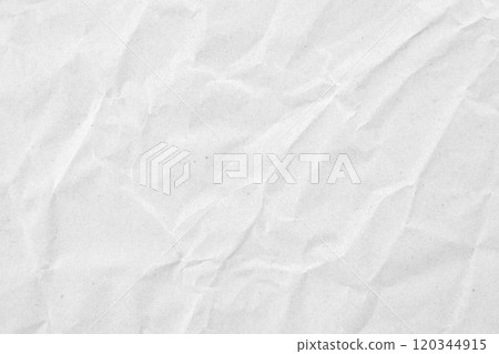Abstract white crumpled and creased recycle paper texture background 120344915