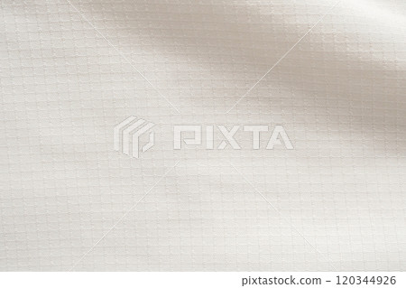 White sports clothing fabric football shirt jersey texture abstract background 120344926
