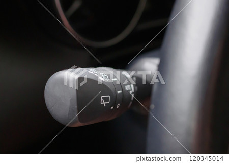 car windshield rain wiper control switch close up 120345014