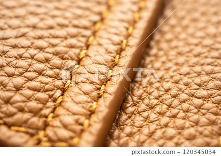 luxury brown leather bag texture background with stitching 120345034