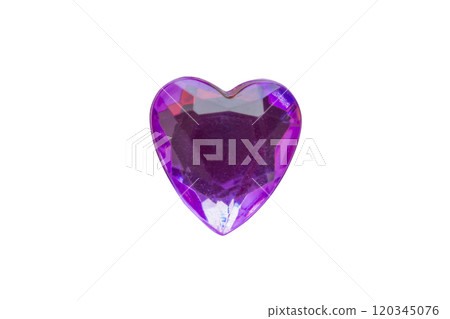 purple heart shape crystal valentines day symbol sticker isolated on white background 120345076