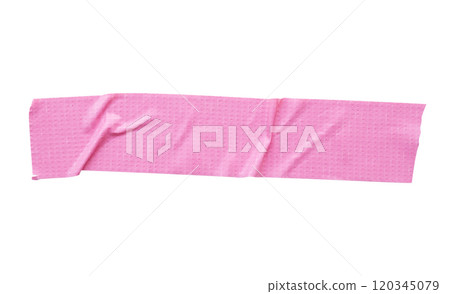 Pink adhesive sticky tapes isolated on white background 120345079