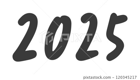 手寫黑色2025字母-2025年粗糙而時尚的文字材料 120345217