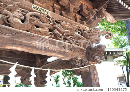 大國魂神社長柱社的雕塑[東京都府中市] 120345275