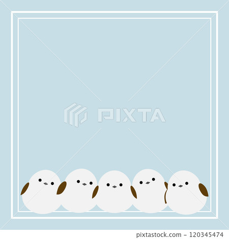 Cute long-tailed tit dumpling background 120345474