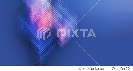 Colorful overlapping shapes on a smooth blue background create a mesmerizing sense of movement and depth. 120345540