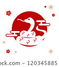 Illustration of the Japanese flag, symbol of the year of the snake 120345885