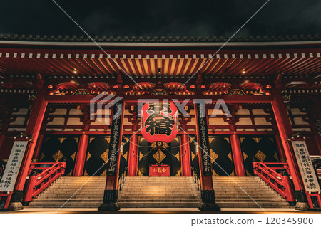 Night view of Sensoji Temple in Tokyo 120345900