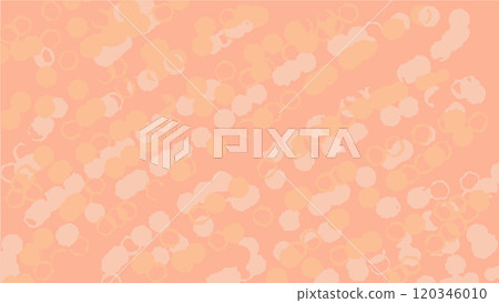 Abstract background with color of year 2024 Peach Fuzz. Vector illustration. Geometric pattern. Moving bubbles and balls. For web design, banners, and backgrounds 120346010