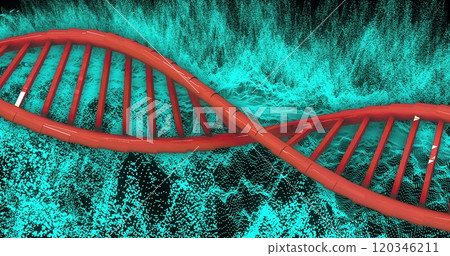 DNA strand and binary coding, scientific data processing 120346211
