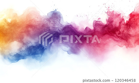 Abstract watercolor strokes in vibrant rainbow hues on a white background. A celebration of diversity, individuality, and inclusivity of the LGBTQ community. 120346458