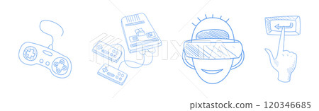 Computer Game Playing Hand Drawn Object and Item Vector Set Computer Game Playing Hand Drawn Object and Item Vector Set 120346685