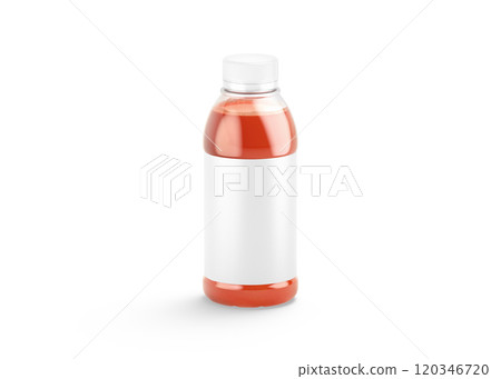 Blank 16 oz plastic tomato juice bottle with white label mockup 120346720