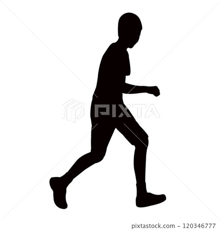 a boy running body silhouette vector a boy running body silhouette vector 120346777