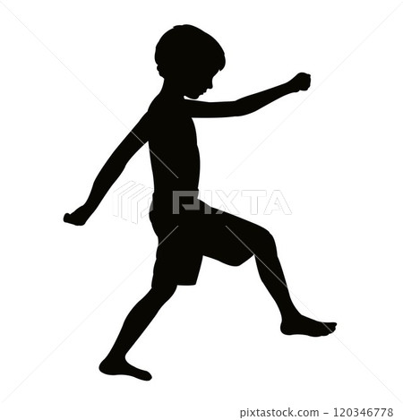 a boy running body silhouette vector a boy running body silhouette vector 120346778