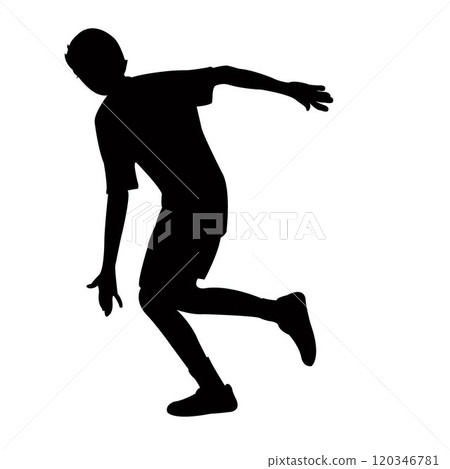 a boy running body silhouette vector a boy running body silhouette vector 120346781