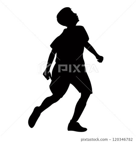 a boy running body silhouette vector 120346782