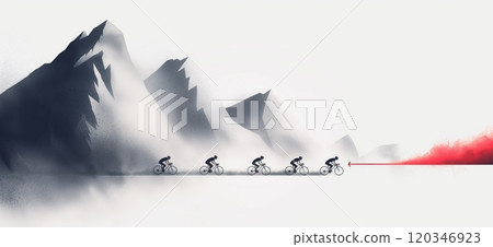 Minimalistic cycling poster. Road cycling wallpaper. Bike banner 120346923