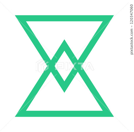 Crossing triangles outline illusion shapes 120347060