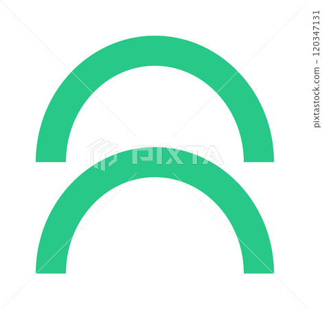 Arch double symbol brutalist shape 120347131