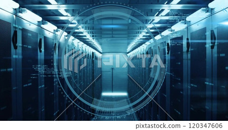 Image of scope scanning and digital data processing over computer servers 120347606