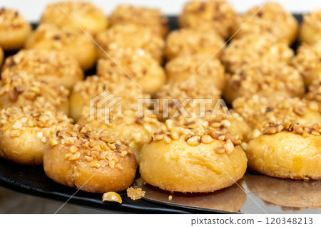 Turkish lokma on a tray Turkish lokma on a tray 120348213