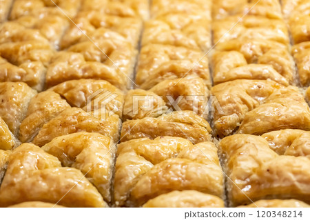 Turkish Sweets - Baklava in Honey Turkish Sweets - Baklava in Honey 120348214