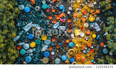 Plastic bottles for recycling . Waste disposal. Environmental pollution. A bunch of empty crumpled bottles Plastic bottles for recycling . Waste disposal. Environmental pollution. A bunch of empty crumpled bottles 120348335