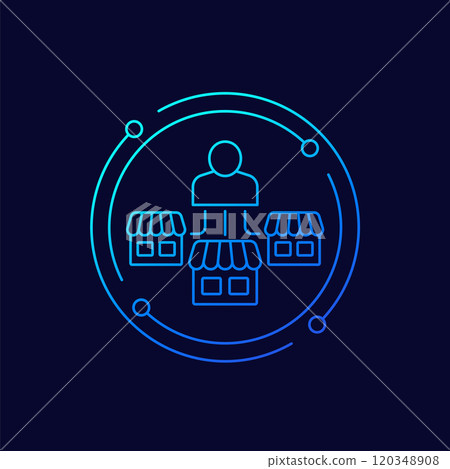 franchise owner or franchisor icon, linear design franchise owner or franchisor icon, linear design 120348908
