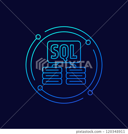 SQL servers icon, linear design 120348911