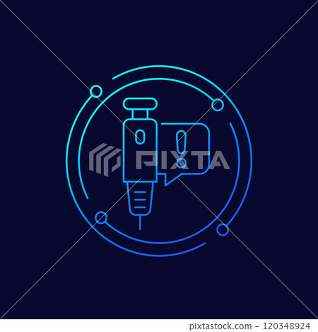insulin injection icon, linear design insulin injection icon, linear design 120348924