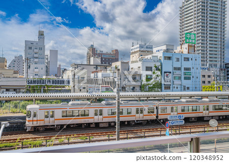 View of JR Shimizu Station and skyscrapers from the east exit of the station under a clear blue sky (Shizuoka Prefecture) View of JR Shimizu Station and skyscrapers from the east exit of the station under a clear blue sky (Shizuoka Prefecture) 120348952