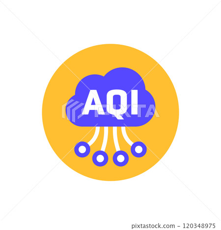 Air quality index, AQI icon, flat vector 120348975