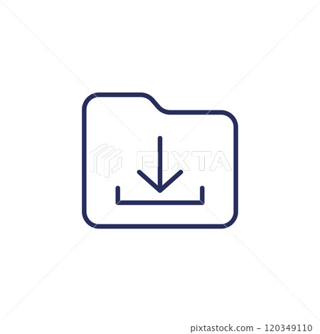 Download folder icon, line vector Download folder icon, line vector 120349110