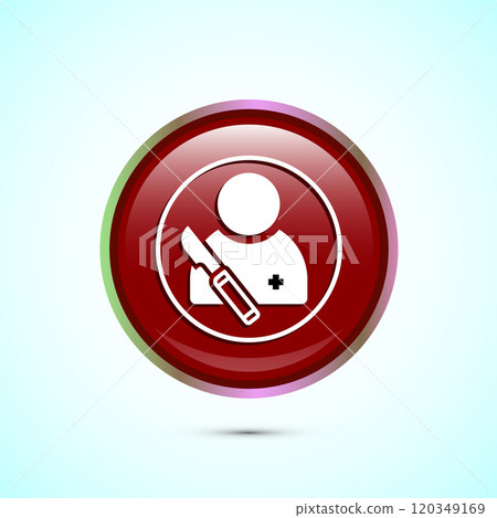 Surgeon surgery icon design illustration, Medical icon sign. Button design Surgeon surgery icon design illustration, Medical icon sign. Button design 120349169