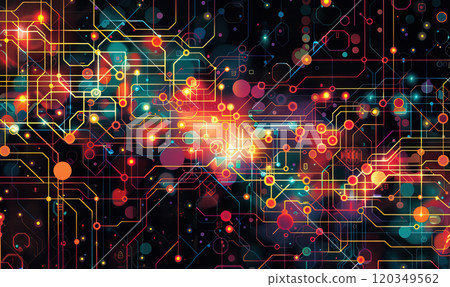 Abstract Network Connectivity Background, Generate AI 120349562